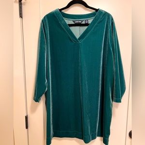 Lands End Green Velvet Top